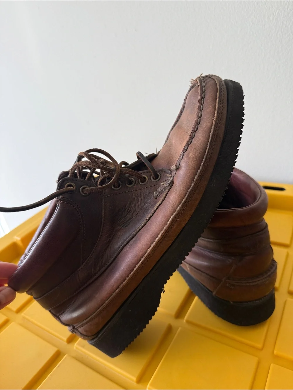 Vintage Timberland Men’s 10M Brown Leather Boots Made in USA Vibram Sole